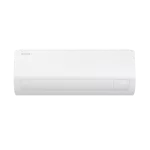 Vista frontal del aire acondicionado Samsung AI Digital Inverter 9000 BTU con display LED encendido.