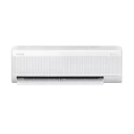 Samsung WindFree Inverter 12000 BTU modelo AR60F12D1EW, vista frontal con rejilla abierta y display encendido.