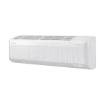Samsung WindFree 12000 BTU Inverter AR60F12D1EW, vista lateral derecha con diseño aerodinámico y acabado blanco.