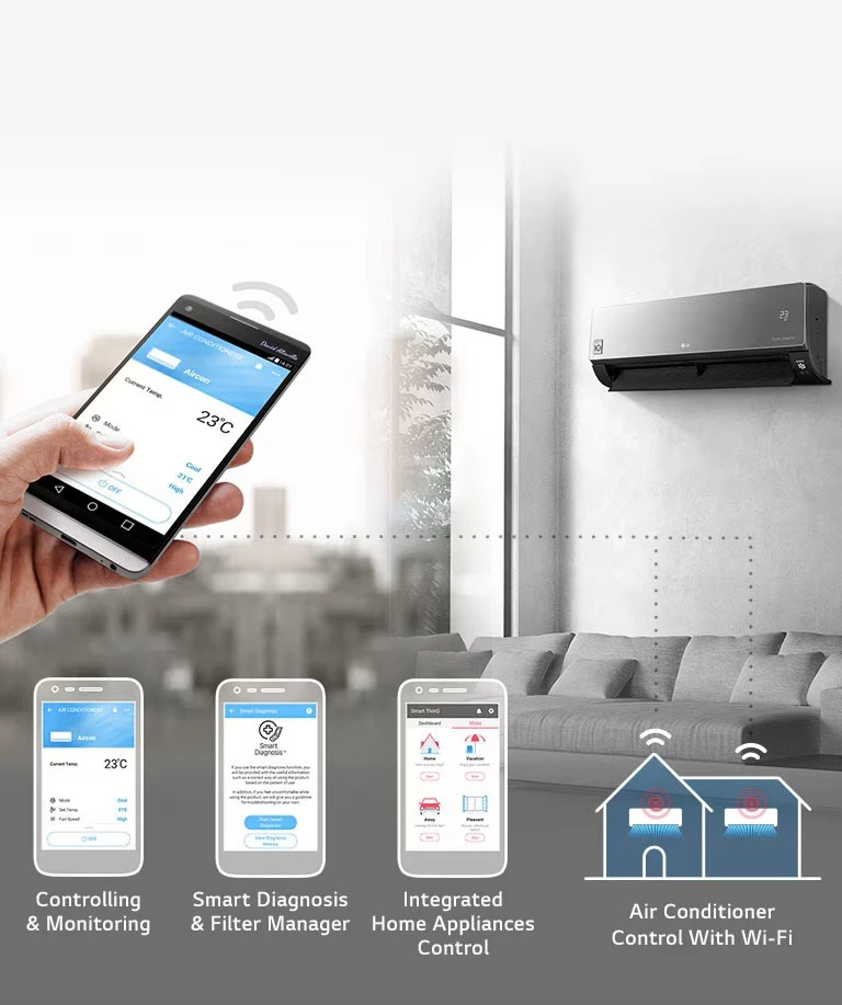 control smartphone wifi lg artcool inverter vr122c7 compresor inverter