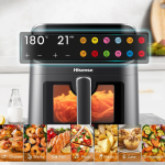 Panel de control y modos de cocción en freidora de aire Hisense H06AFBS2S3