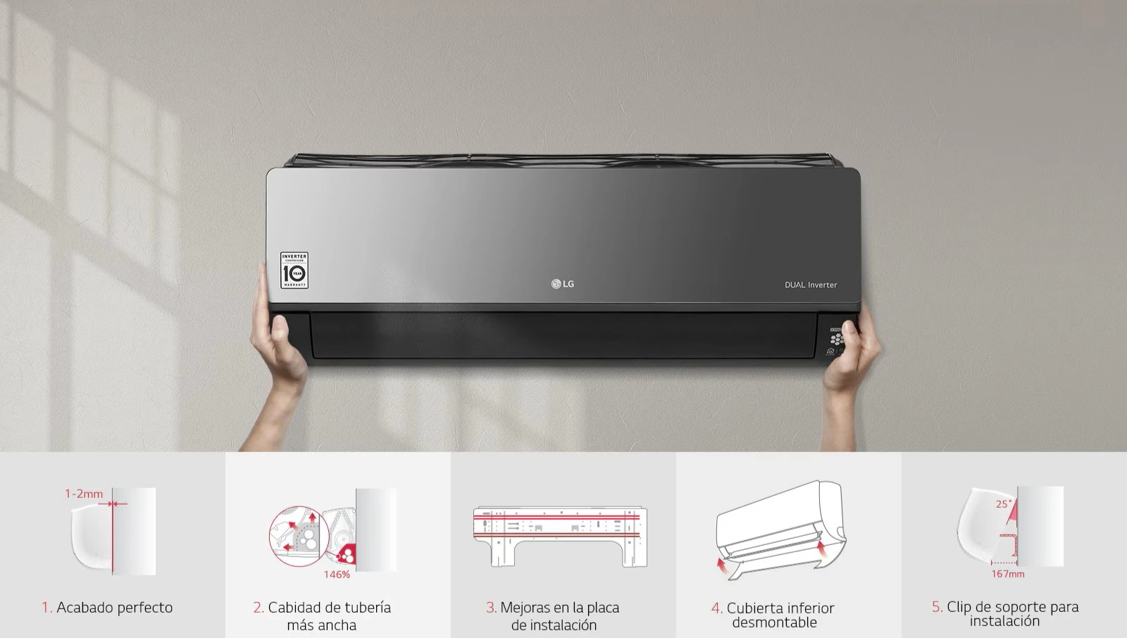 lg artcool inverter instalacion facil mejoras estructurales compresor inverter