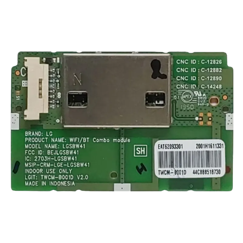 Módulo Wifi LG EAT62093301 frontal con chip metálico