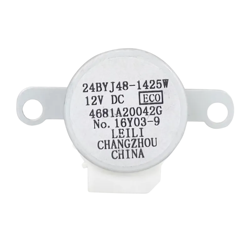 Motor Stepping LG 4681A20042G para mini split Motor DC LG 4681A20042G vista angular con eje de latón
