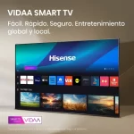 Smart TV Hisense 43A4NV con sistema VIDAA rápido y seguro Interfaz VIDAA del TV Hisense 43A4NV con apps de streaming