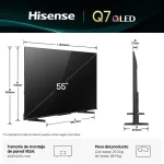 Medidas y peso del televisor Hisense Q7QG 55 pulgadas con soporte VESA
