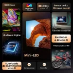 Características del Hisense 55U7QG: QLED Colour, Dolby Vision, AI y Mini-LED