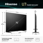Dimensiones y peso del televisor Hisense ULED Mini-LED 75U7QG de 75 pulgadas con soporte VESA 600x400 mm