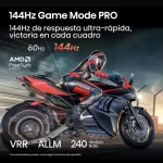 Modo Game PRO 144Hz en el televisor Hisense 75U7QG con AMD FreeSync y tasa de movimiento de 240