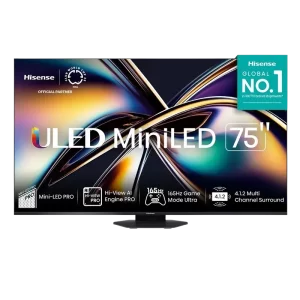 Televisor Hisense Smart 75" ULED/4K Google TV 165Hz 109W 75U8QG