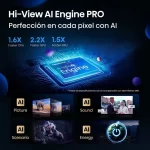 Procesador Hi-View AI Engine PRO en el televisor Hisense 75U8QG con mejoras en imagen, sonido y energía