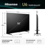 Medidas y peso del TV Hisense 55U6QV ULED 55 pulgadas con soporte VESA 400x400