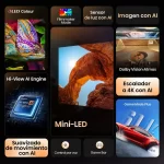 Funciones inteligentes del televisor Hisense 65U6QV MiniLED con IA, Dolby Vision y escalado 4K