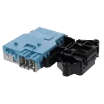 Conexiones del Bloqueador de Puerta LG EBF49827801 Bloqueador de puerta LG EBF49827801 mostrando los terminales de conexión de 3 pines, esenciales para la correcta instalación eléctrica.