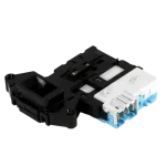 Repuesto Original: Bloqueador de Puerta LG EBF49827801 Imagen completa del bloqueador de puerta original LG EBF49827801, mostrando el mecanismo de bloqueo, la carcasa protectora y los terminales de conexión.