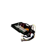 Caja electrónica lateral MX-KF50W con condensadores, bobinas de cobre y conectores multicolores