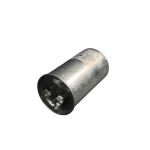 Capacitor de compresor 40UF 450V 55-P2 2000h Midea con terminales Faston y carcasa metálica cilíndrica.