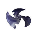 Ventilador axial Midea original de 3 aspas visto desde perfil lateral