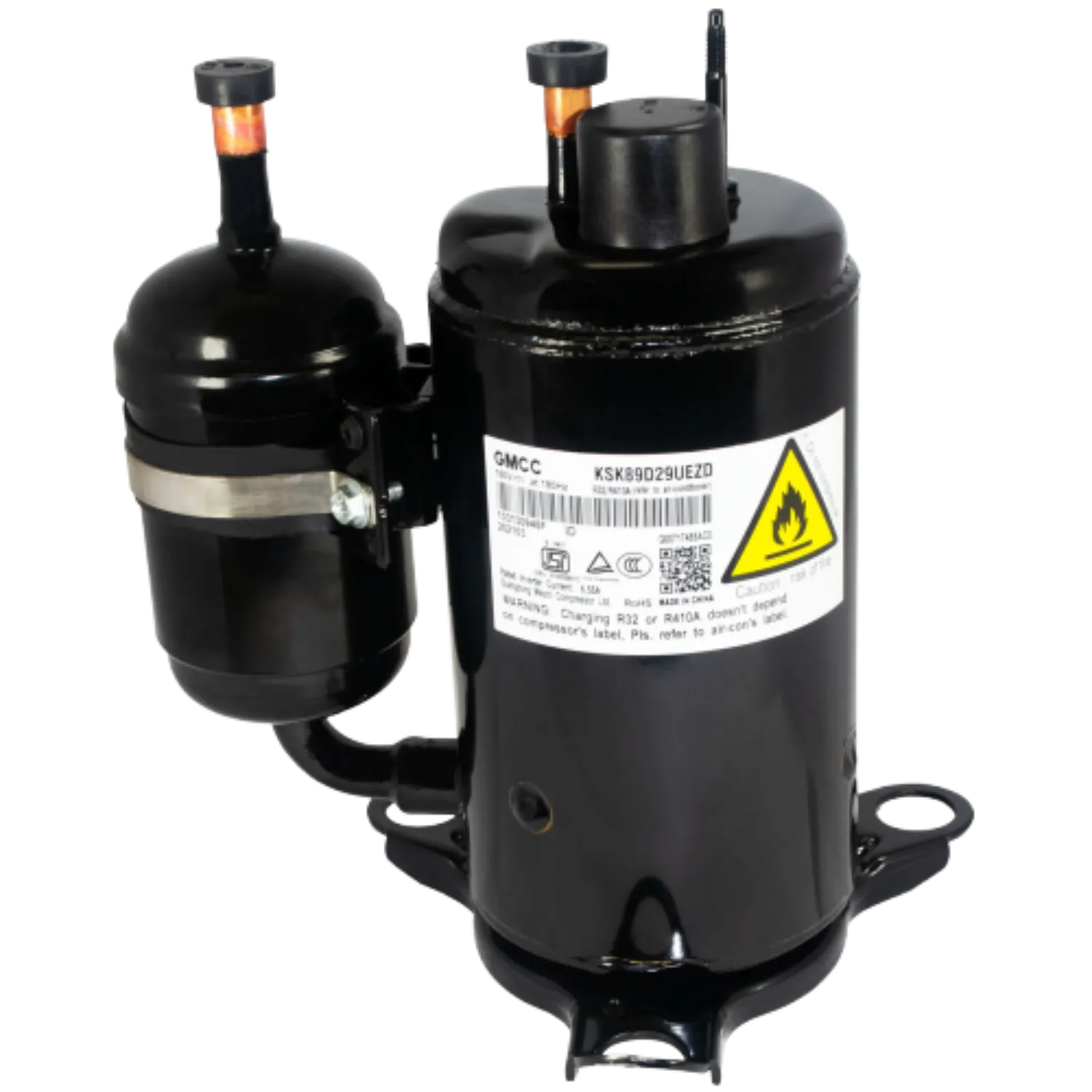 Vista lateral derecha del compresor rotativo Inverter DC Midea 111030200028