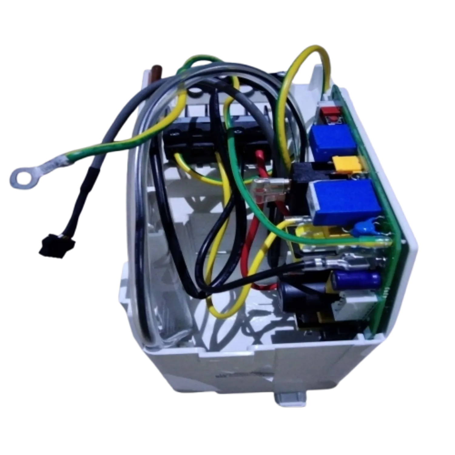 Vista interior de la Electronic Control Box 17222000034281 Midea con cableado y módulos electrónicos