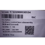 Etiqueta del Electronic Control Box Midea 17222000030534 con código de parte