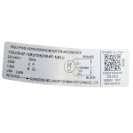 Etiqueta técnica del motor YKS-230-6-3L 230V 230W parte 11002012004354