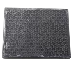 Vista trasera del filtro purificador de aire FC-20C-1A con diseño de carbón activado.