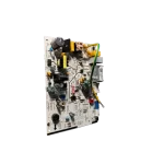 Placa Main Control Board 17122000051885 para aire acondicionado Midea con cableado, vista lateral vertical.