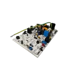 Main control Board Midea 17122000051722 vista lateral con relieve de componentes electrónicos para mini split exterior.