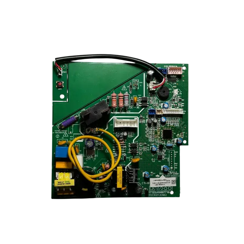 Main Control Board para aire acondicionado, con componentes electrónicos y cableado amarillo"