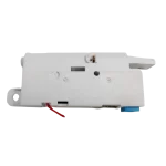 Vista superior del interruptor de bloqueo de tapa para lavadora LG, mostrando el mecanismo de pestillo donde encaja el gancho de la tapa.