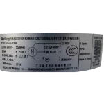 Motor monofásico etiqueta YKT-24-6-236L Welling para aire acondicionado, con etiquetas, conectores y vista detallada del eje