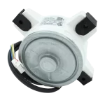 Motor Brushless DC 11002015000039 para unidad interior de aire acondicionado tipo split Motor DC sin escobillas para aire acondicionado, modelo 11002015000039, vistas laterales y trasera con etiqueta y conector