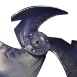 Ventilador axial Midea original de 3 aspas visto desde perfil lateral