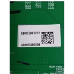 Etiqueta con código EBR85801212 de placa Main LG sobre fondo verde
