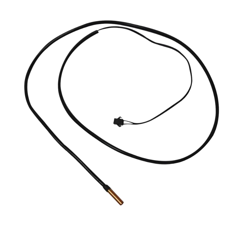 Sensor de temperatura Midea 11201007000047 con punta de cobre y cable de conexión.