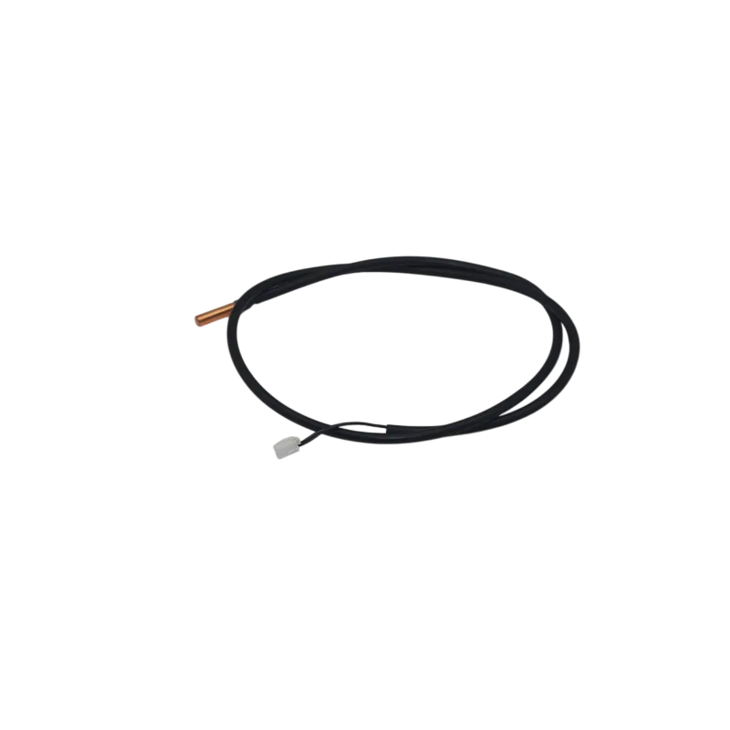 Sensor de temperatura tipo pipe con sonda de cobre y cable en ángulo
