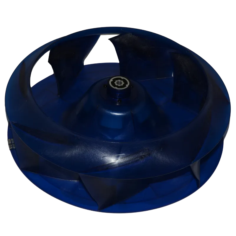 Turbina plástica azul para aire acondicionado Midea con diseño aerodinámico de múltiples aspas