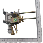 Válvula de enlace agua-gas 12951100A01525 vista frontal con escala métrica