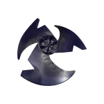 Ventilador axial Midea original de 3 aspas visto desde perfil lateral