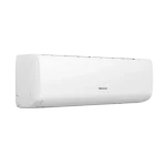 Aire acondicionado Hisense Amatista Inverter Retiq E compacto y moderno Aire acondicionado Hisense Amatista Inverter Retiq E vista lateral izquierda diseño compacto