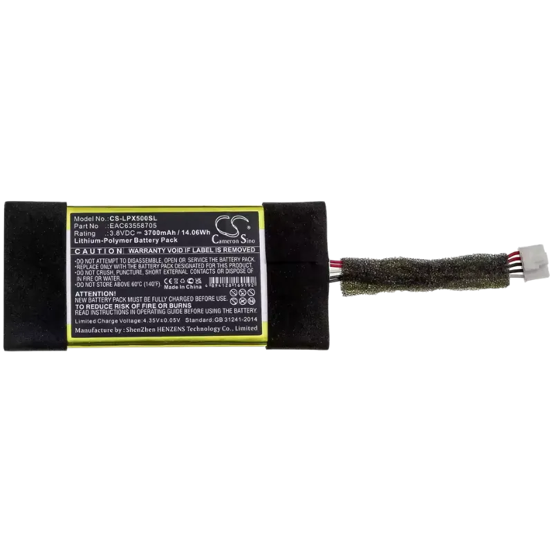 Batería LG EAC63558705 polímero de litio 3.8V 3700mAh vista superior