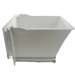 Cajón LG AJP74894605, vista lateral izquierda del cuerpo blanco con frente transparente