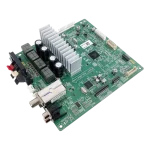 Main Control Board LG XBOOM CJ65, vista en ángulo con disipador de calor y conectores.