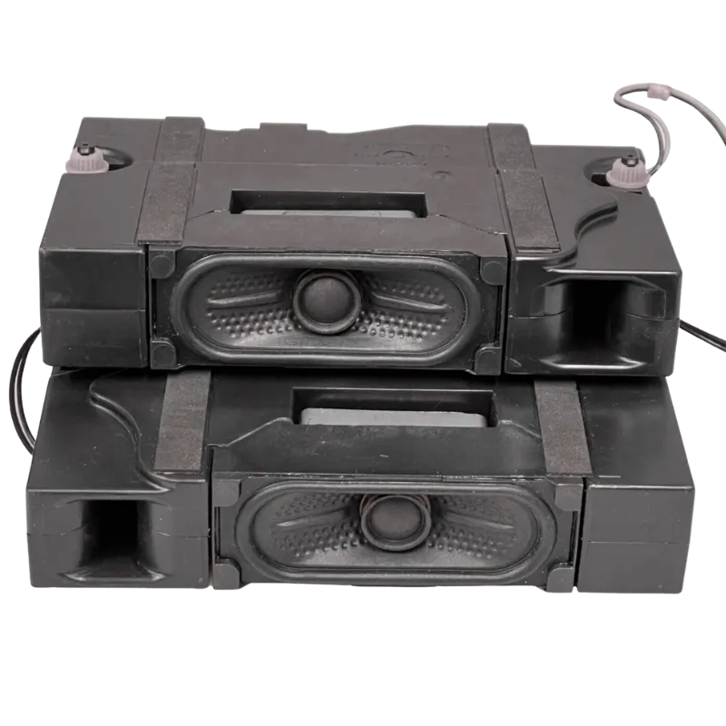 Parlantes internos LG EAB64028307/EAB64028308 L/R, 6Ω 10W (máx 14W), vista frontal con puerto tipo bass reflex, compatibles 60UK6200PDA, 49LH600T, 55UK6350PDC