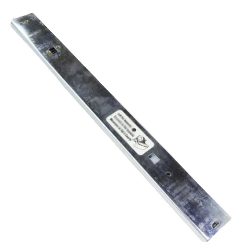 Riel deslizante izquierdo LG 5218JA1010F para cajón de congelador, vista superior con perforaciones de montaje y etiqueta