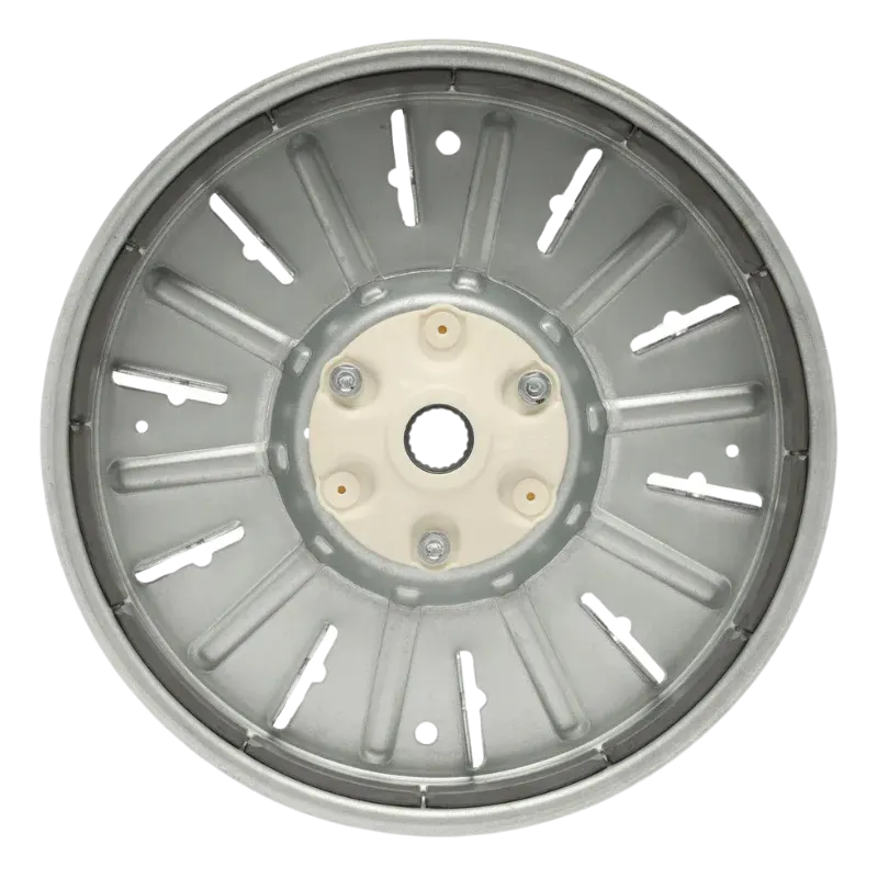 Rotor Assembly LG 4413ER1002F – Vista frontal del cubo Rotor Assembly LG Direct Drive 4413ER1002F (WDC246Y01R.ABB) vista frontal; anillo imantado perimetral y cubo central con pernos