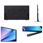 Vista trasera, lateral y superior del televisor Hisense 100Q7QG