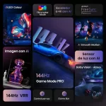 Funciones avanzadas del televisor Hisense 100Q7QG: 144Hz, FreeSync, AI Smooth Motion y más