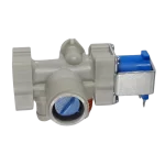 Detalle conexión roscada válvula entrada AJU74352601 para lavadora LG Válvula LG AJU74352601 con filtro azul y conexión roscada